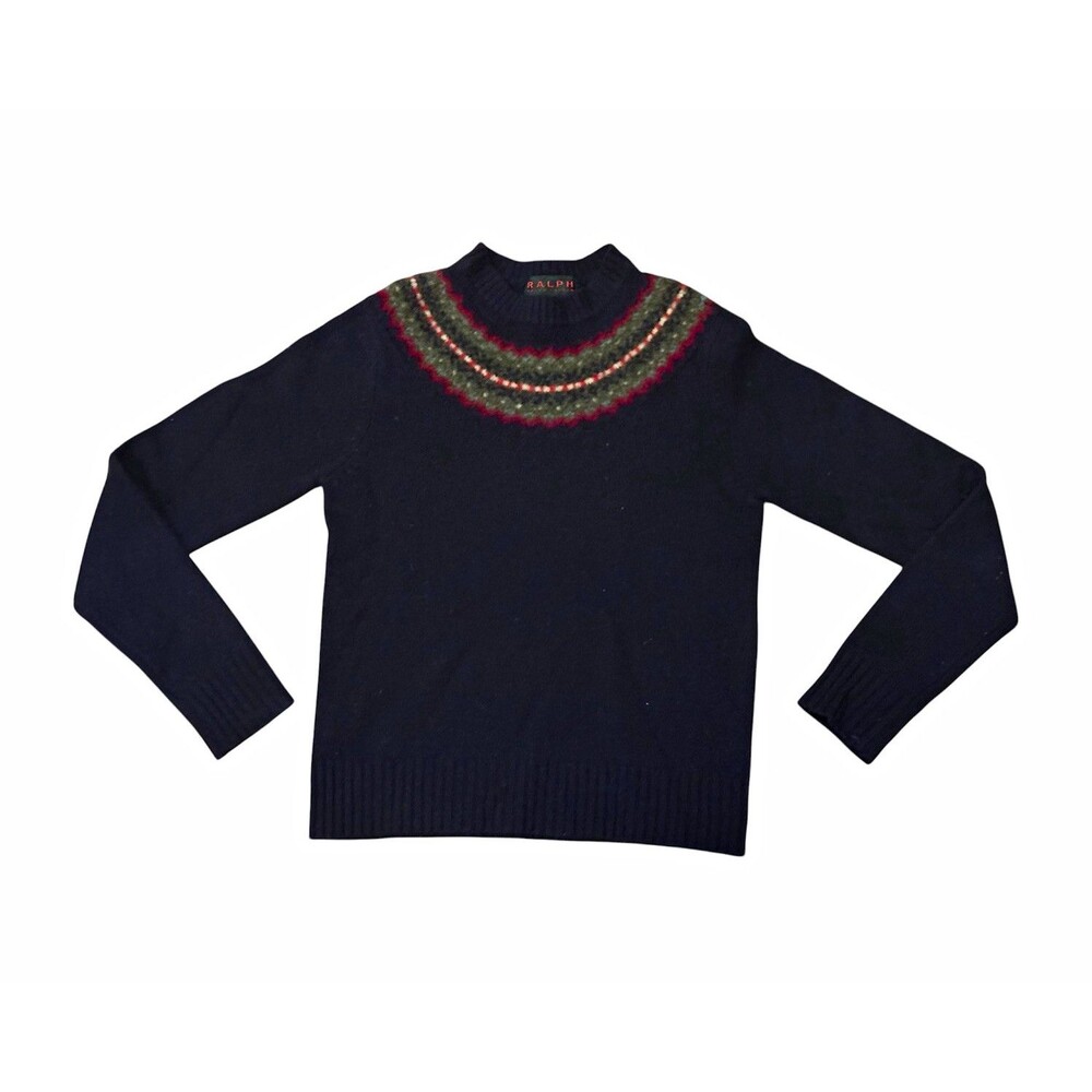 VTG Ralph Lauren Fair Isle lambswool knit crewneck sweater XS vintage 90s